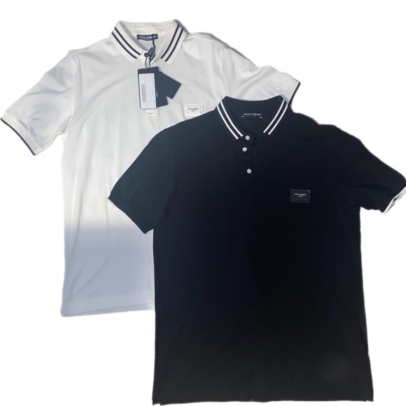 2 Dolce & Gabbana polo shirts | Sz 50 | white and black | Automatic Bundle Deal! - Picture 2 of 7